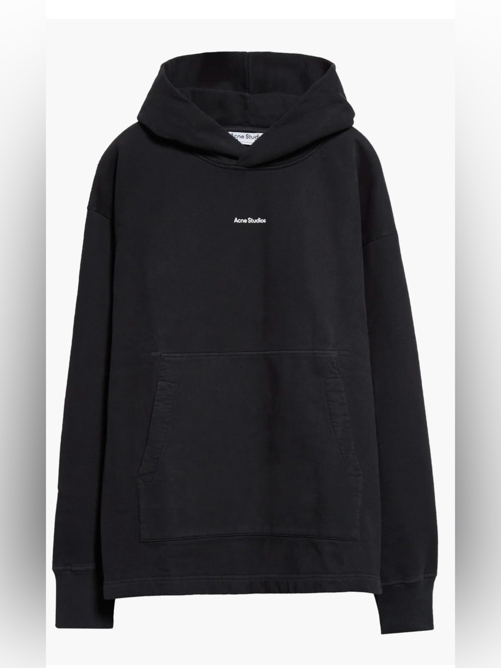 Acne Studios Black Pullover Hoodie with Center Logo